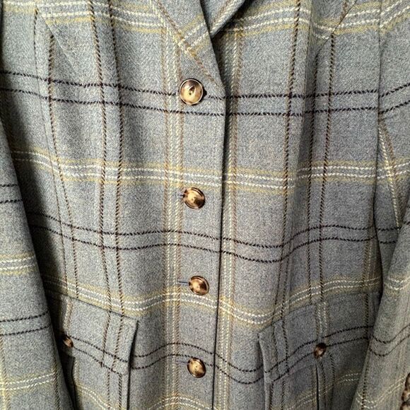 Pendleton Women’s Wool Blazer Size 10 – Blue Plaid “Oregon Wool” Lined Jacket - Picture 4 of 12
